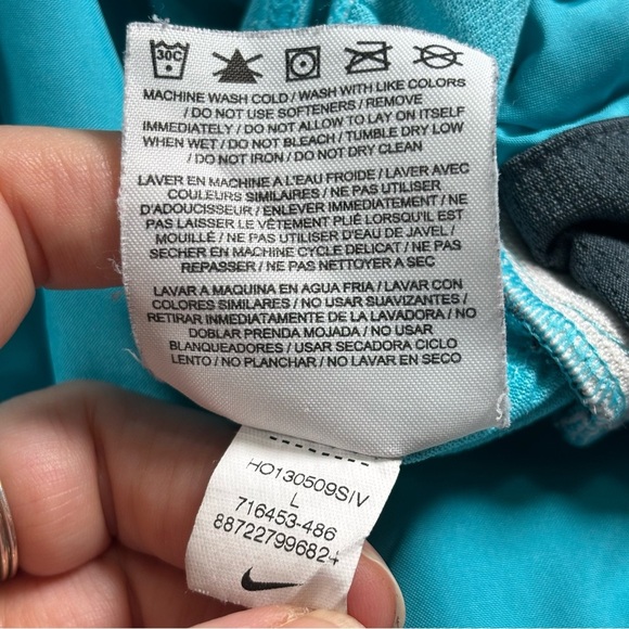 Nike Dri-Fit Drawstring Running Shorts-Light Blue/Gray-Women Large - Picture 6 of 6